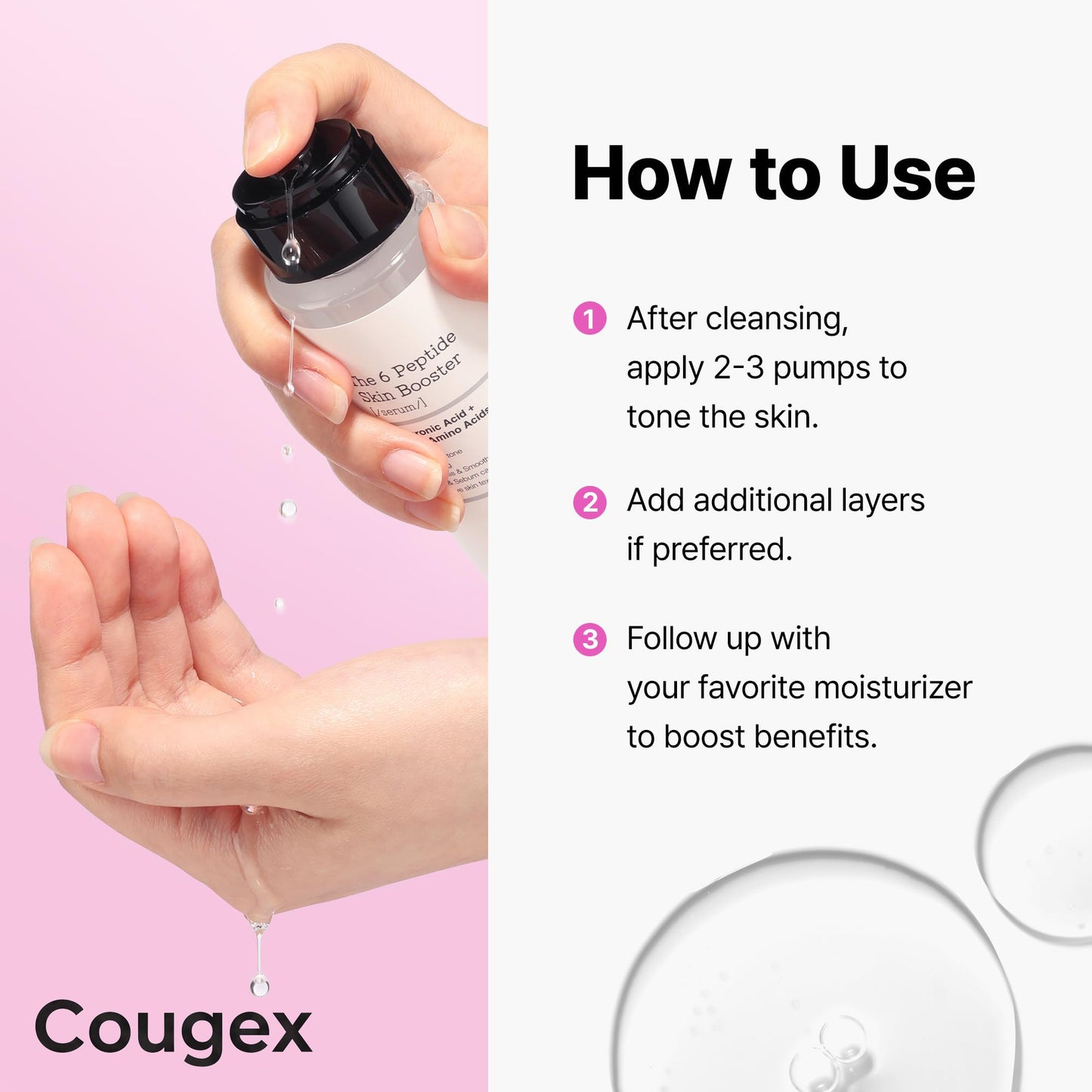 Cougex 6X Peptide Collagen Skin Booster Toner Serum for Dull & Uneven Skin