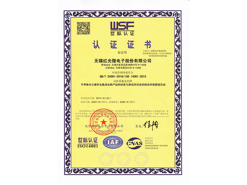世標(biāo)認(rèn)證證書(shū)中文