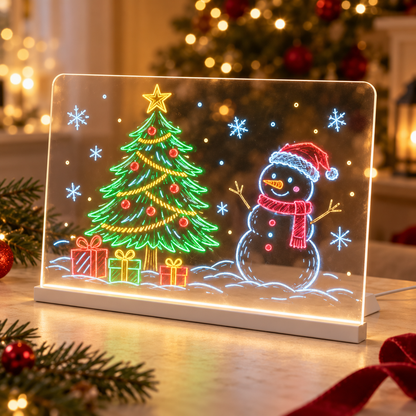 🎄🎁 BUY 1 GET 1 FREE🎁🎄 | Christmas Gift for Kids 🎅✨ | LED Writing Drawing Board for Kids 🌈🖍️ | Reusable Light-Up Surface for Creative Notes, Art & Learning 🎨💖