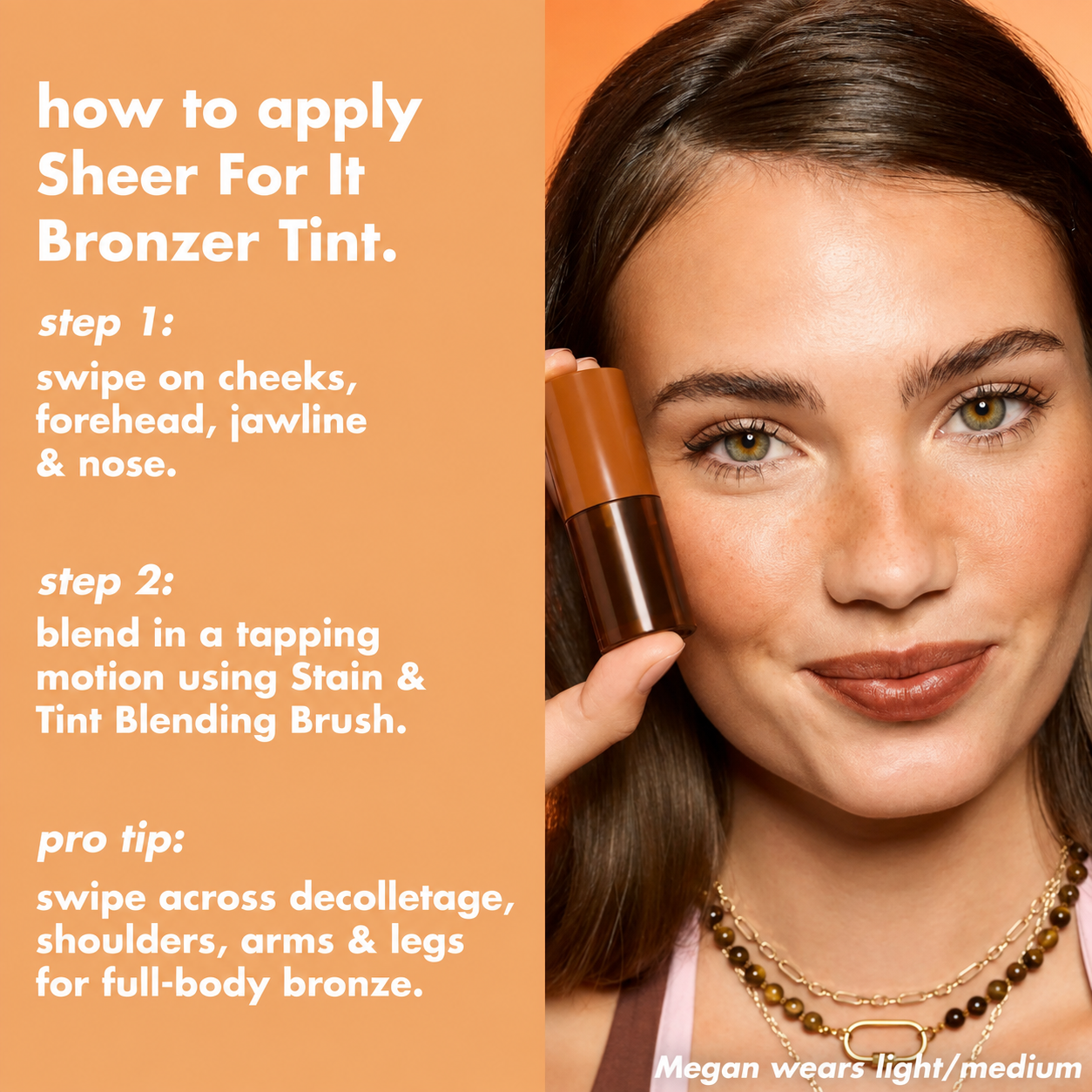 Sheer For It Bronzer Tint - Water Bronzer Tint for Sun-Kissed Glow, Buildable Liquid Bronzer Stain for Cheeks & Lips, Long-Lasting, Transfer-Resistant, 4 Shades