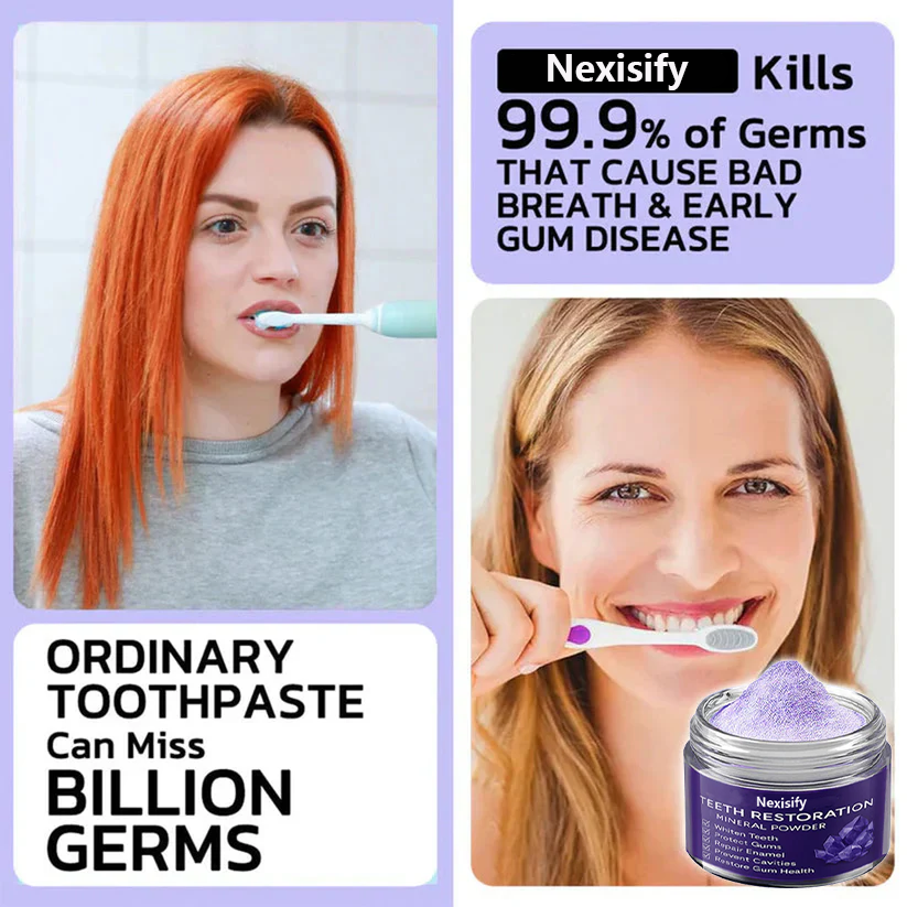 🦷 Nexisify™ Tooth Powder – Natural Whitening & Fresh Breath!