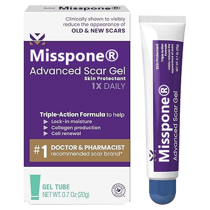Advanced Scar Gel – Treats old and new scars, helps reduce the appearance of scars from acne, surgery, burns, injuries, and stretch marks