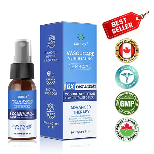 🇨🇦🏆COUGEX® VascuCare Vein Healing Spray(Designed for Varicose veins, Spider veins, Deep vein Thrombosis, Chronic venous insufficiency, Venous ulcers, Thrombophlebitis and other venous issues)