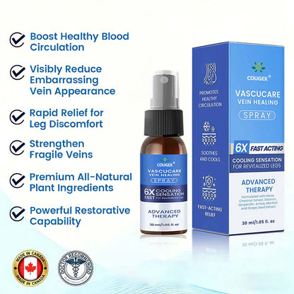 🇨🇦🏆COUGEX® VascuCare Vein Healing Spray(Designed for Varicose veins, Spider veins, Deep vein Thrombosis, Chronic venous insufficiency, Venous ulcers, Thrombophlebitis and other venous issues)