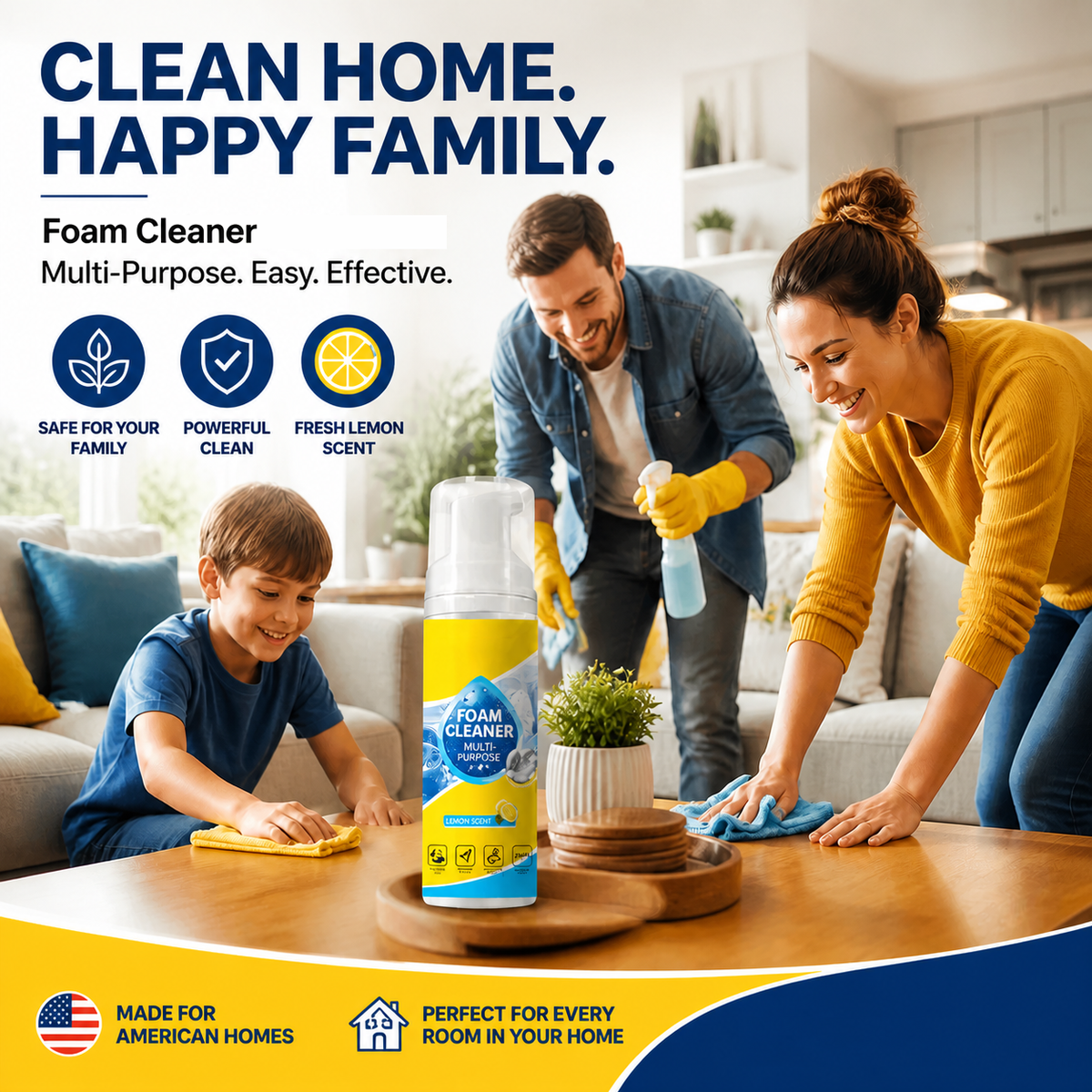 🔥 BUY 1 GET 1 FREE! 🧼 4-in-1 Multi-Enzyme Foam Cleaner – Powerful Stain & Grease Remover