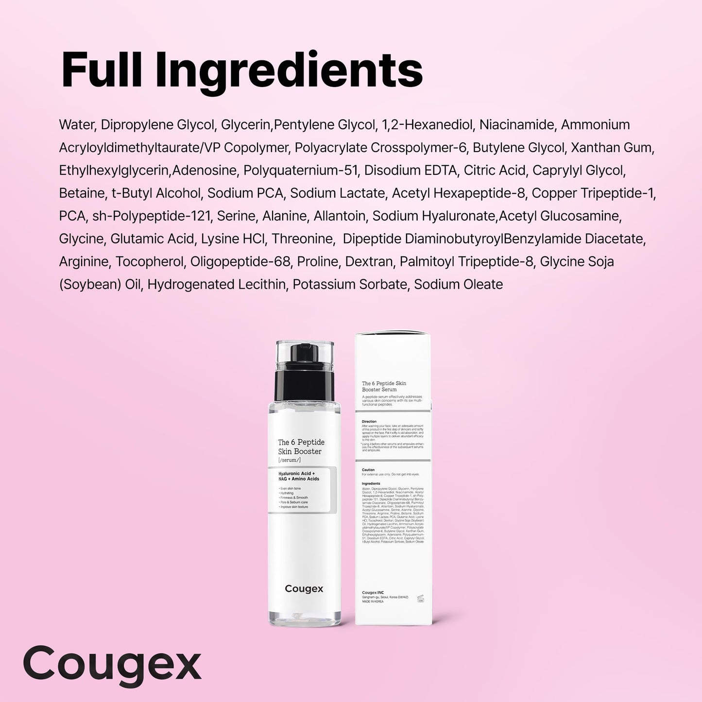 Cougex 6X Peptide Collagen Skin Booster Toner Serum for Dull & Uneven Skin