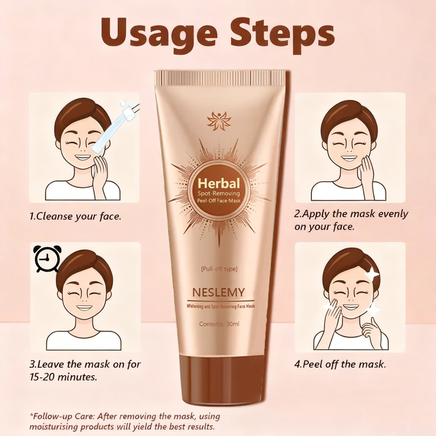 Whitening and Spot-Removing Face Mask Suitable for face and body – 👩‍⚕️ Natural ingredients permanently remove age spots, freckles, sun spots, and liver spots.