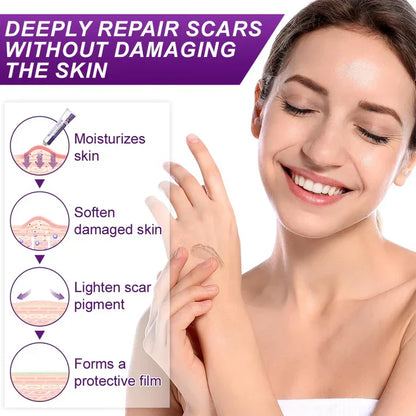Advanced Scar Gel – Treats old and new scars, helps reduce the appearance of scars from acne, surgery, burns, injuries, and stretch marks