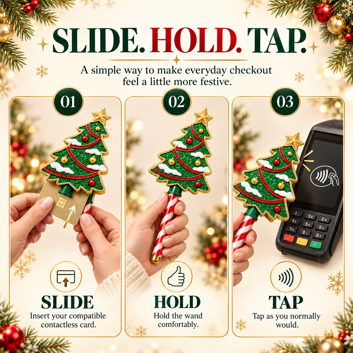 Christmas Tree Tap‑To‑Pay Wand 🎄