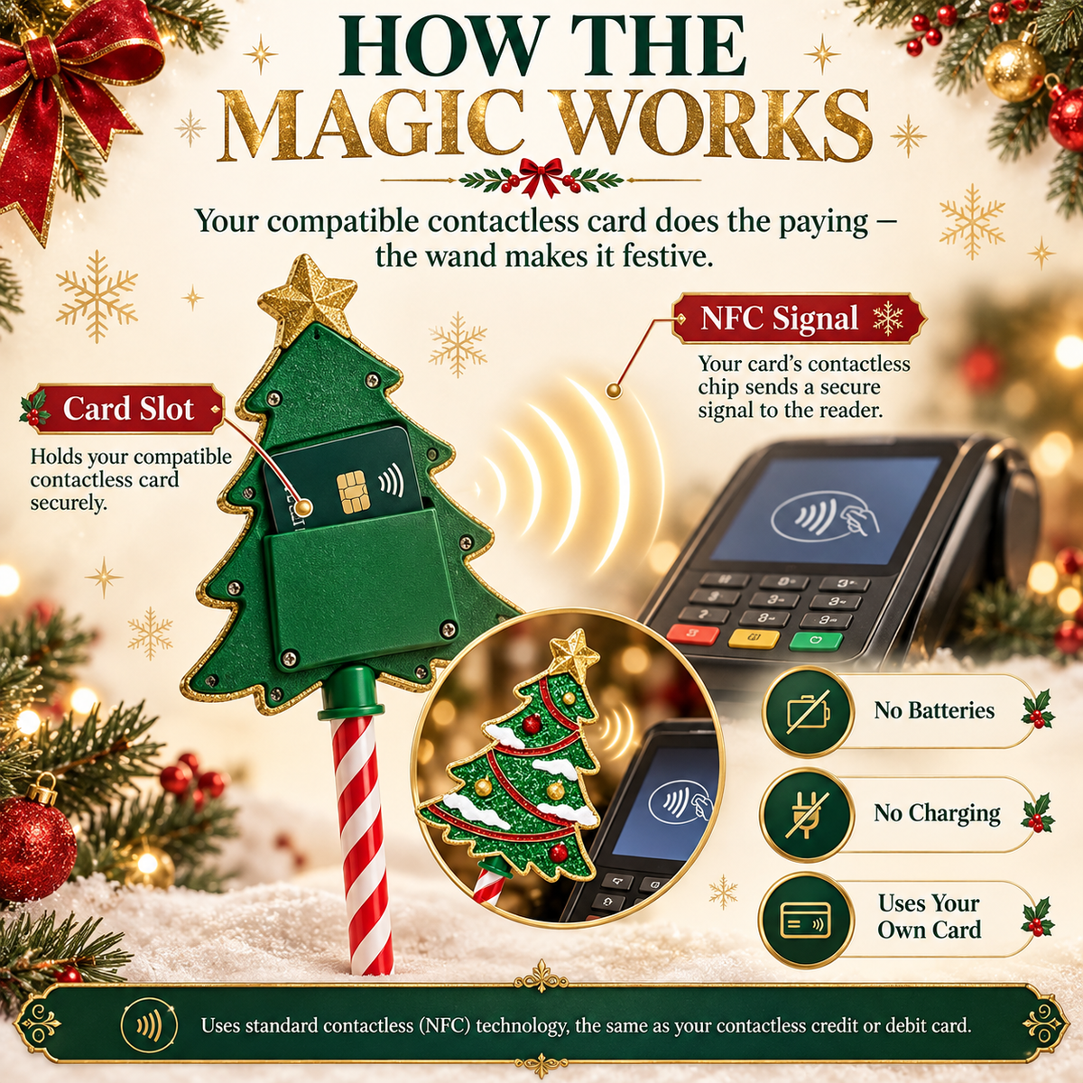 Christmas Tree Tap‑To‑Pay Wand 🎄