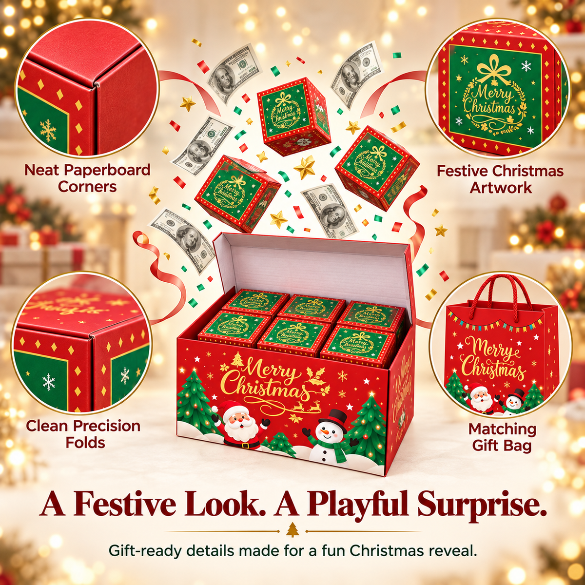2026 NEW Packaging 🎁 Christmas Pop-Up Surprise Gift Box | 6 Bouncing Boxes
