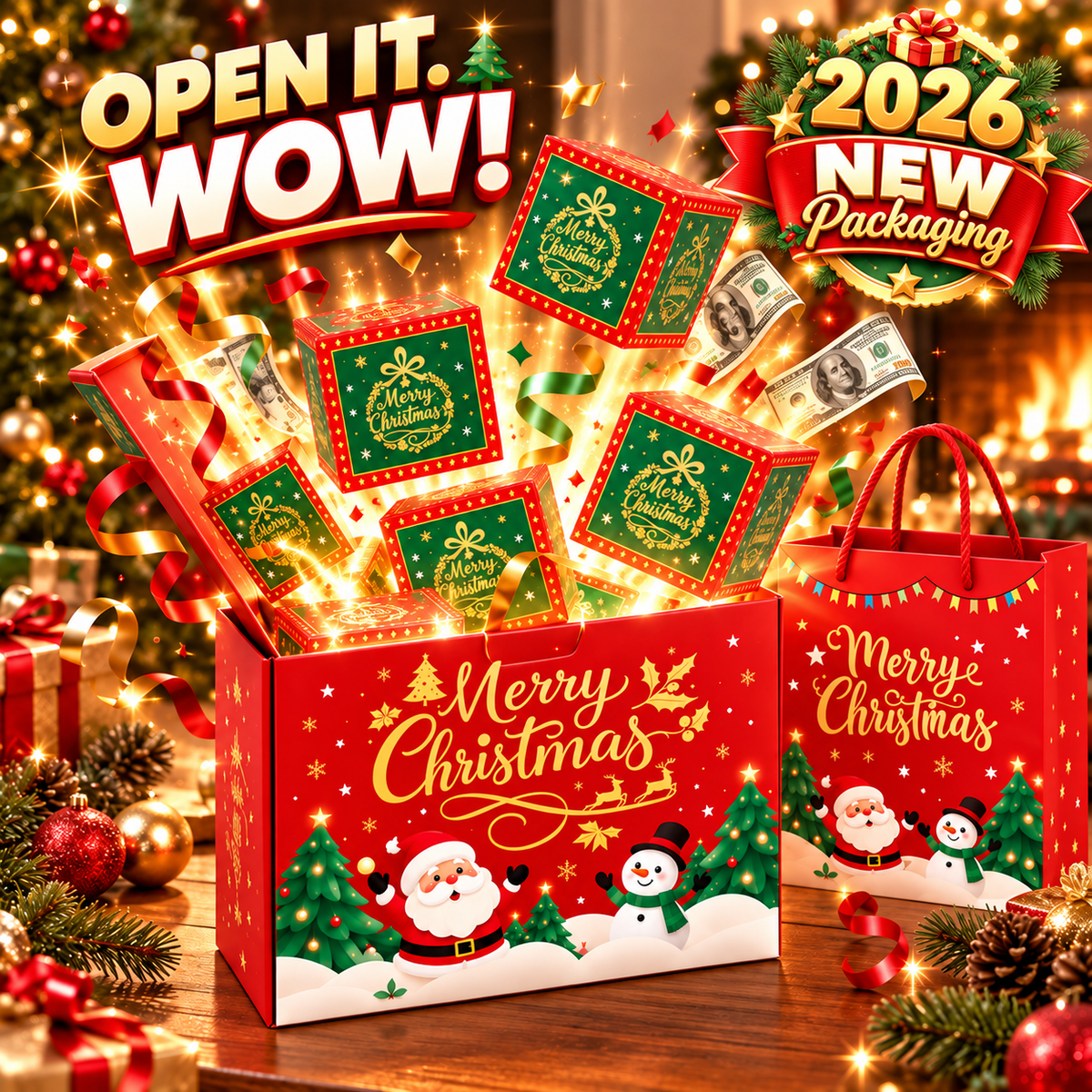 2026 NEW Packaging 🎁 Christmas Pop-Up Surprise Gift Box | 6 Bouncing Boxes