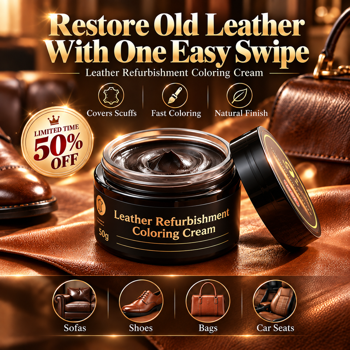 🔥Buy 1 Get 1 Free🎁 Leather Repair Paste – Fills scratches & scuffs, restores texture. Available in multiple colours. Save your favourite sofa! 💺🛡️