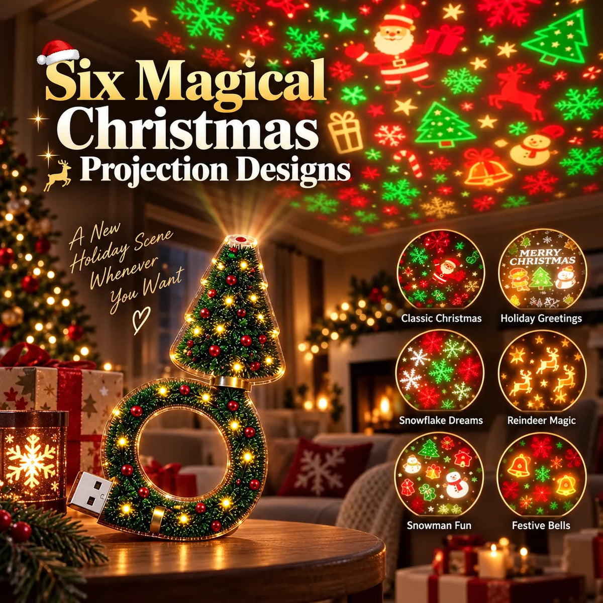 🎄✨ Christmas Magic Projector – Bring Holiday Magic to Your Home! 🎅