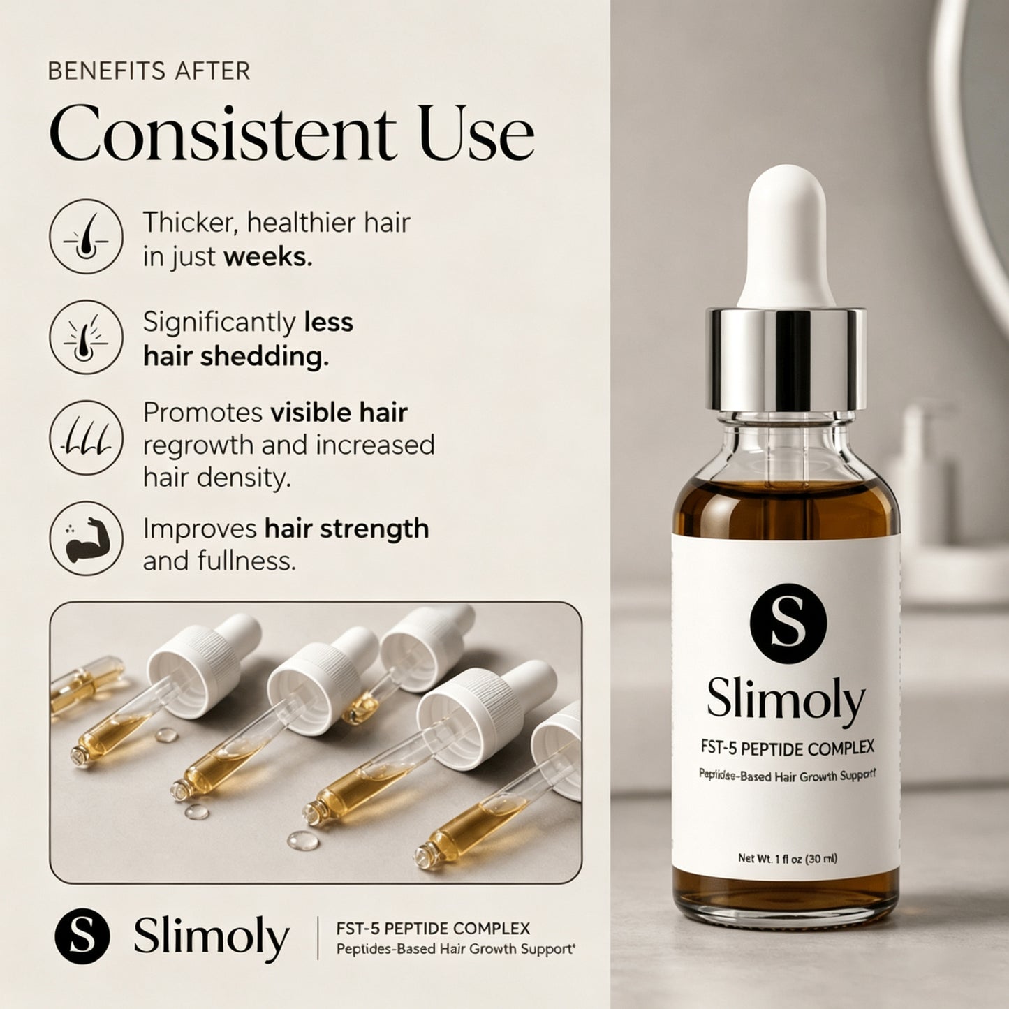 Revolutionary FST-5 Peptide Hair Growth Complex By Slimoly™