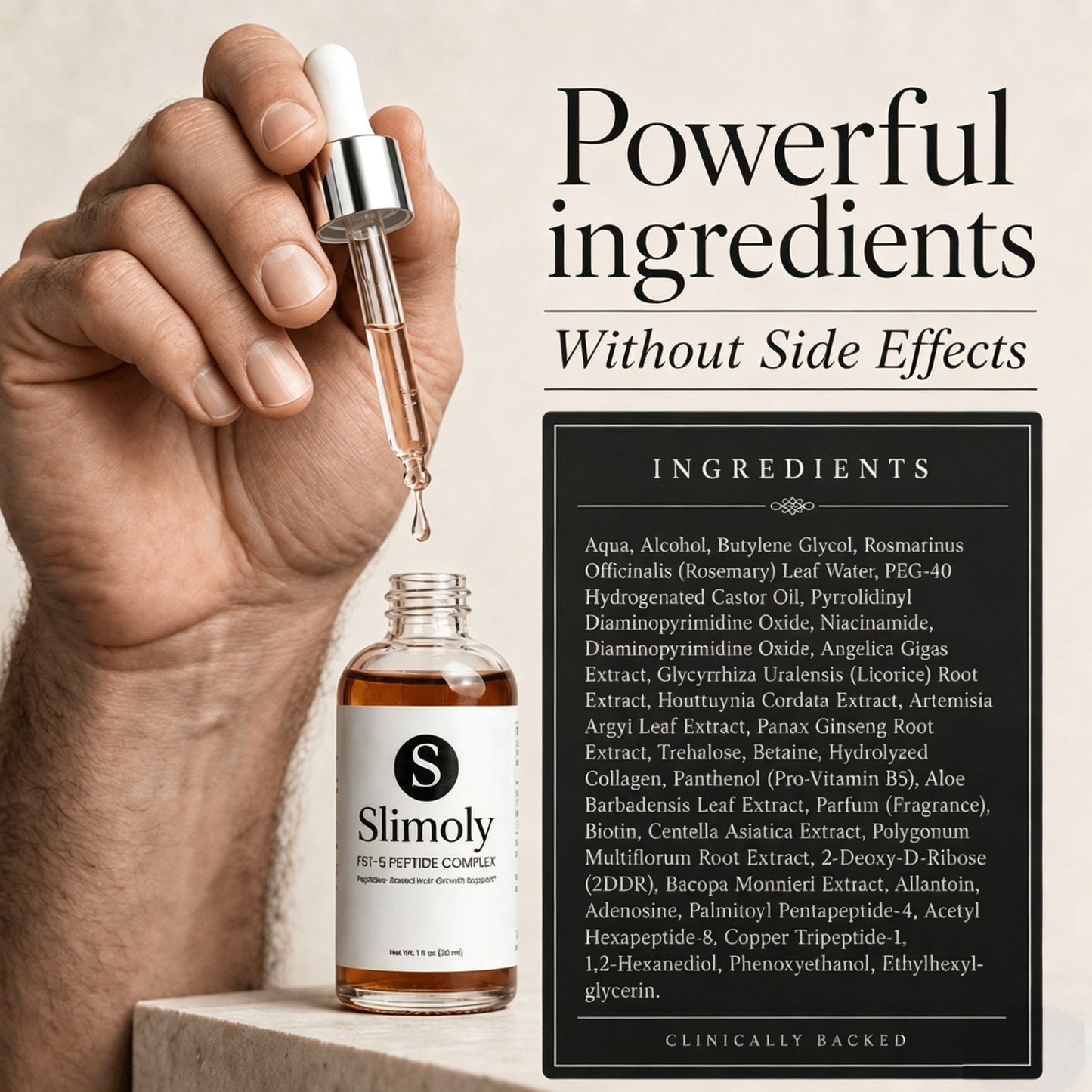 Revolutionary FST-5 Peptide Hair Growth Complex By Slimoly™