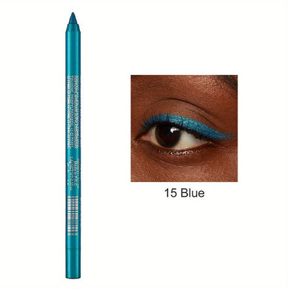 14-Pack Eyeliner Pencil Waterproof Colored Gel Liners with Metallic & Shimmer Finishes Smudge-Proof