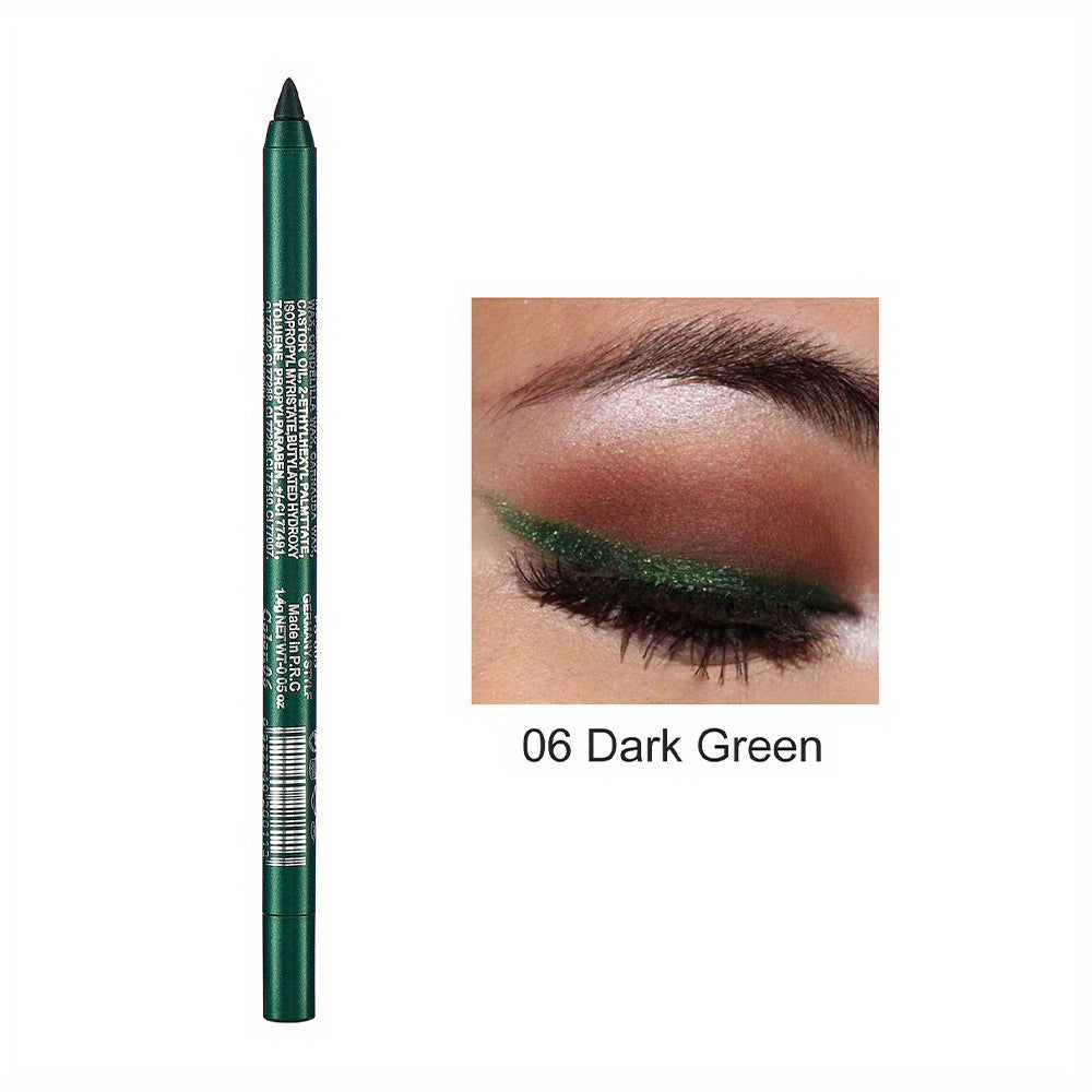 14-Pack Eyeliner Pencil Waterproof Colored Gel Liners with Metallic & Shimmer Finishes Smudge-Proof