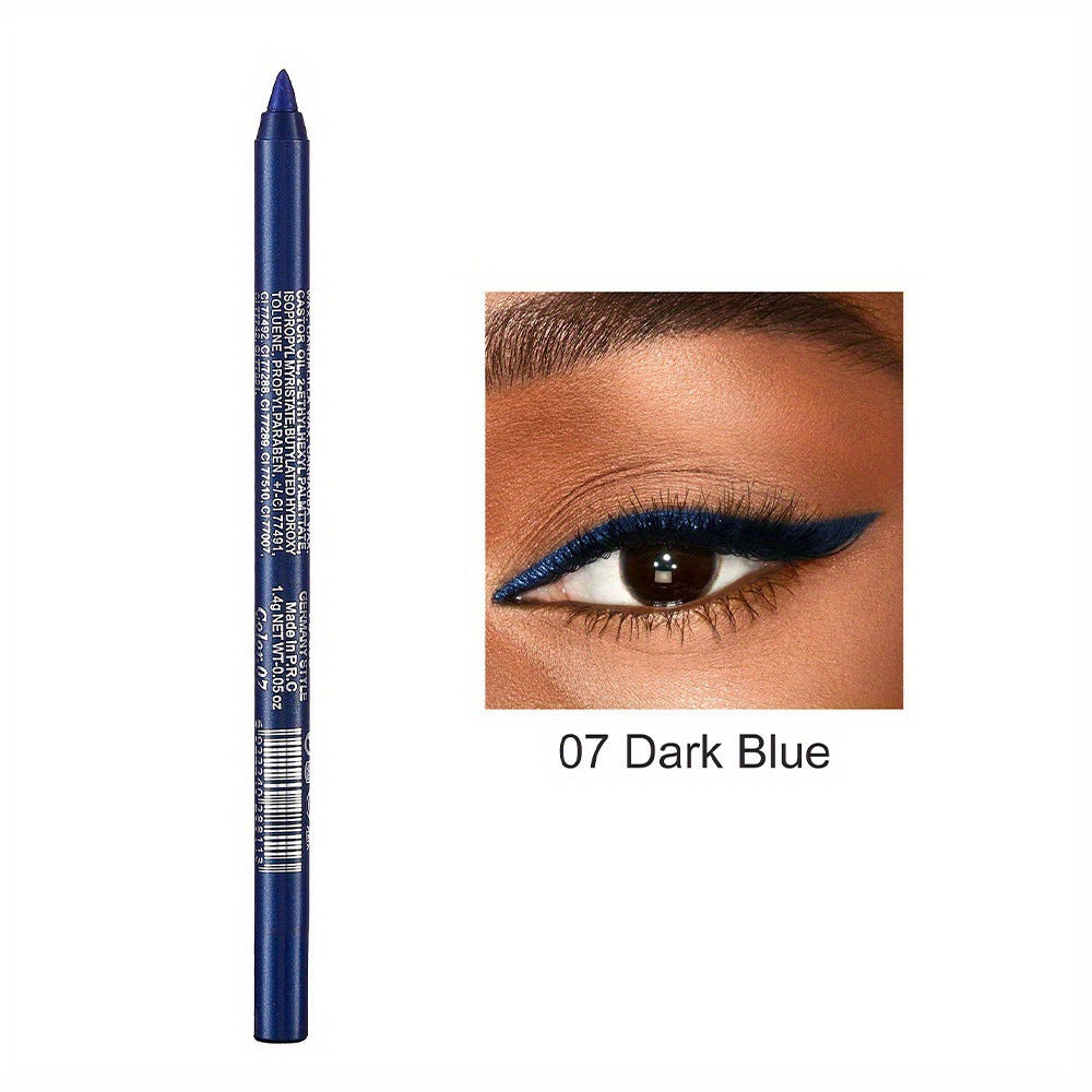 14-Pack Eyeliner Pencil Waterproof Colored Gel Liners with Metallic & Shimmer Finishes Smudge-Proof