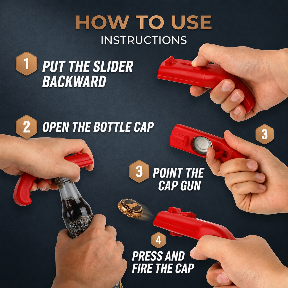 How to use creative cap bottle opener