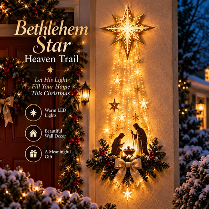 ✨Last Day 49% OFF✨✝️ Bethlehem Star of Faith – Lighted Nativity Wall Decor