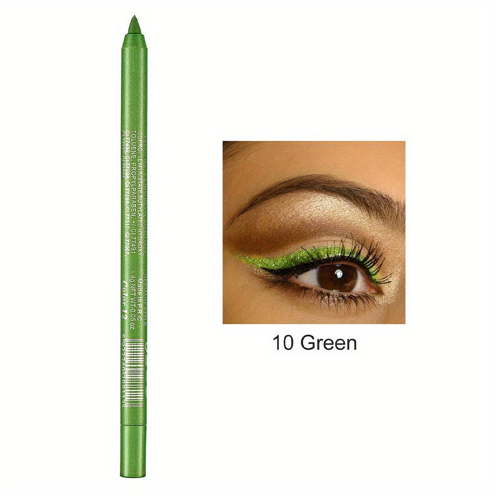 14-Pack Eyeliner Pencil Waterproof Colored Gel Liners with Metallic & Shimmer Finishes Smudge-Proof