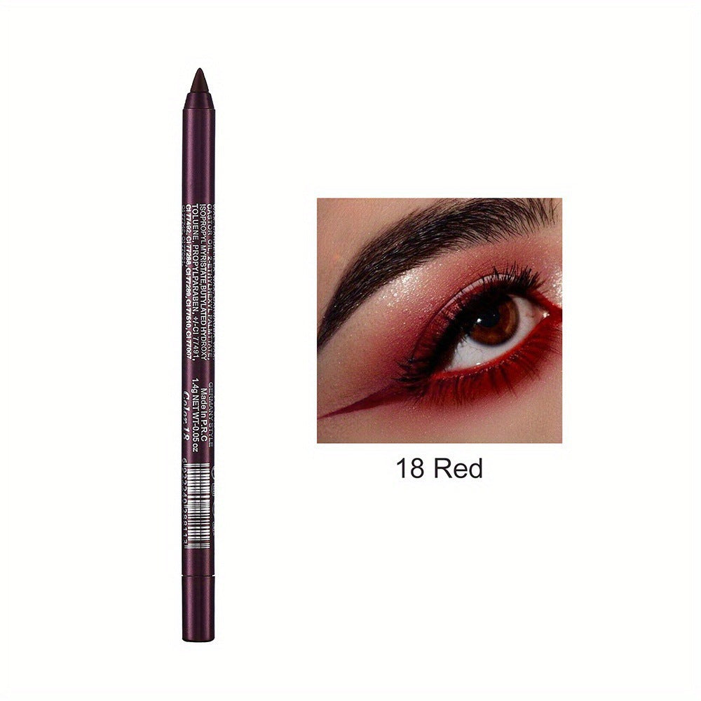 14-Pack Eyeliner Pencil Waterproof Colored Gel Liners with Metallic & Shimmer Finishes Smudge-Proof