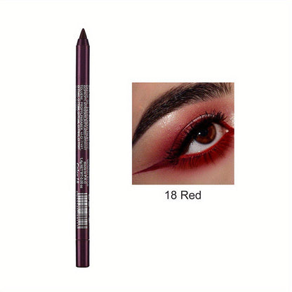 14-Pack Eyeliner Pencil Waterproof Colored Gel Liners with Metallic & Shimmer Finishes Smudge-Proof