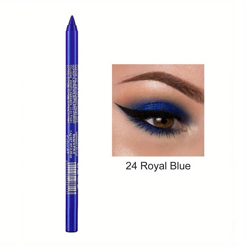 14-Pack Eyeliner Pencil Waterproof Colored Gel Liners with Metallic & Shimmer Finishes Smudge-Proof