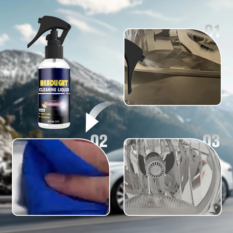 💡 Car Headlight Cleaning & Restoration Agent – Scratch Remover, UV Protection & Anti-Yellowing 🚗